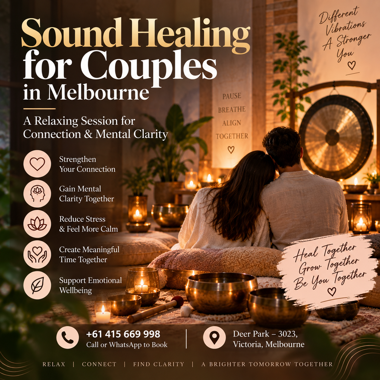 Sound Healing for Couples in Melbourne: A Relaxing Session for Connection & Mental Clarity