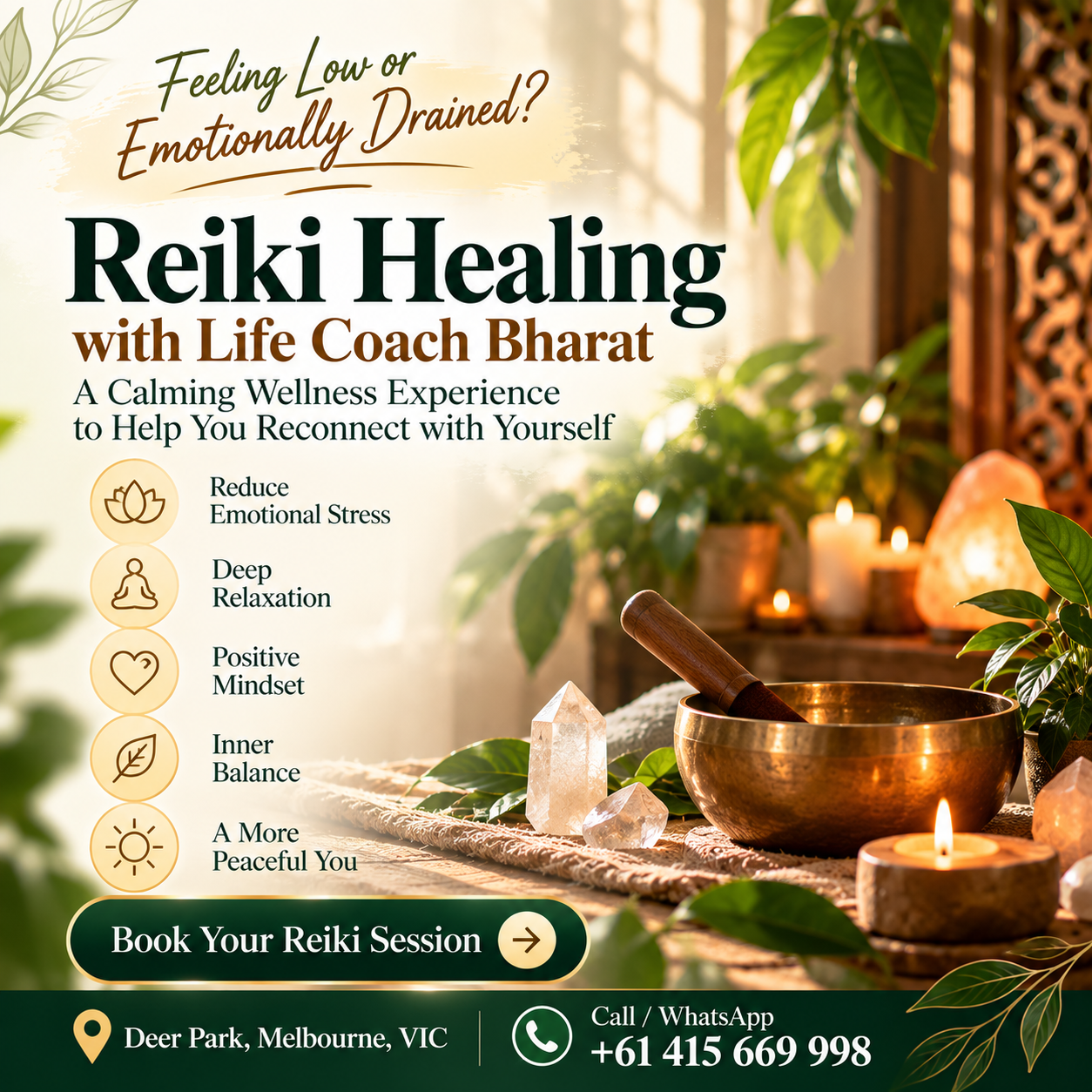 Sunday Reiki Healing Session in Melbourne: Reset Your Mind & Start the Week Feeling Refreshed