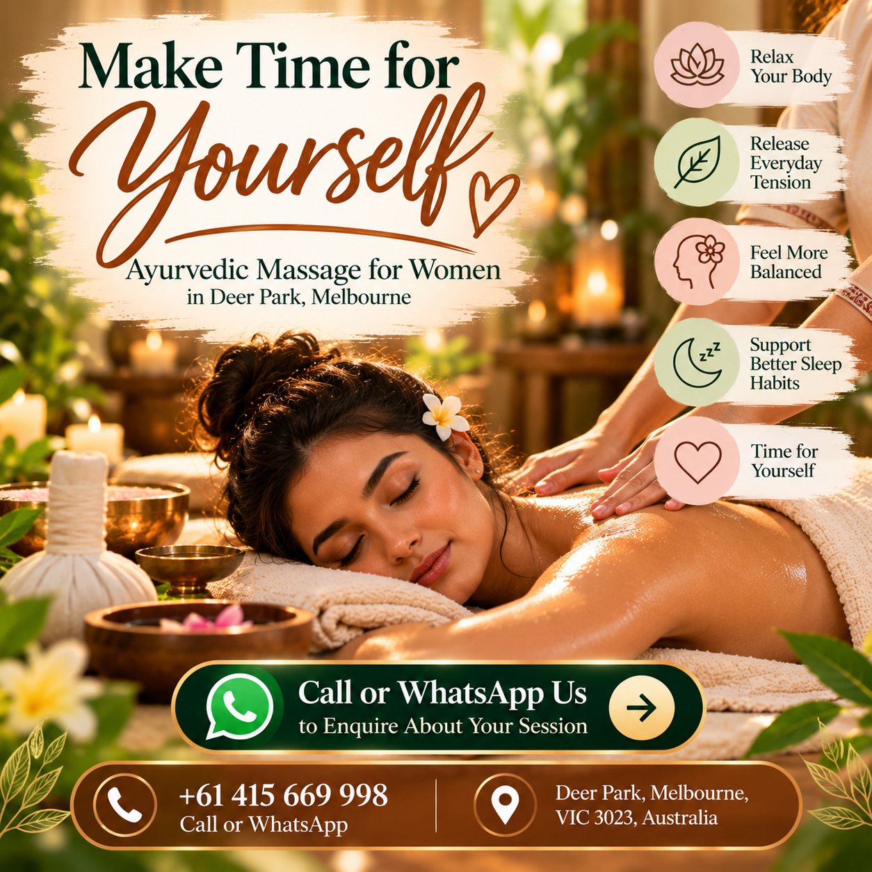 Enjoy Ayurvedic Mobile Massage for Women in Melbourne: Explore Convenient Wellness at Your Home
